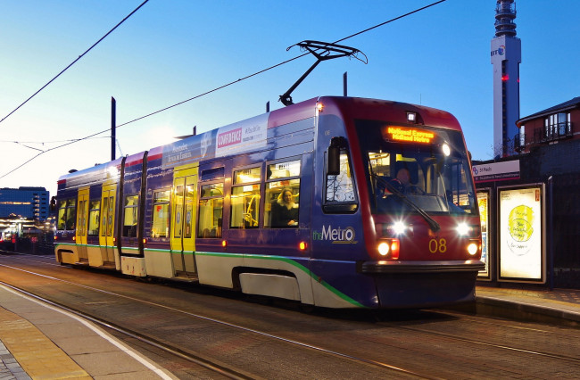 Обои картинки фото техника, трамваи, трамвай, рельсы, транспорт