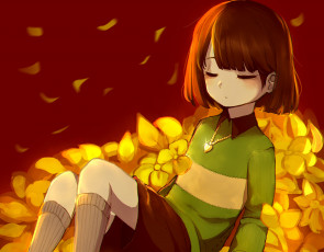Картинка аниме undertale chara