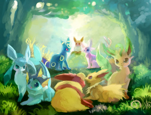 Картинка аниме pokemon eeveelution