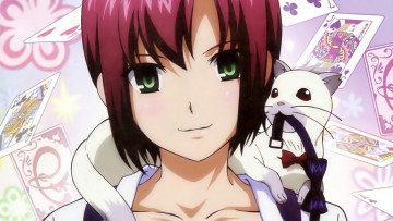 Картинка аниме животные +существа девушка