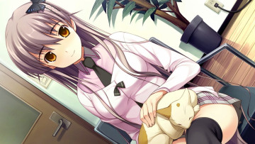 Картинка аниме животные +существа девушка