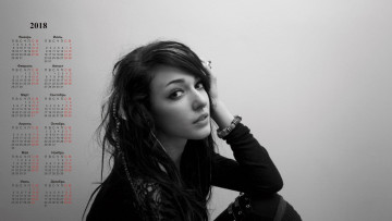 Картинка календари девушки браслет украшения взгляд черно-белое фото