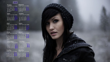 Картинка календари девушки макияж шапка снег взгляд