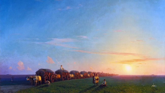 Обои картинки фото рисованное, иван айвазовский, поселенцы, айвазовский, иван