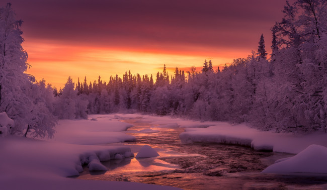 Обои картинки фото природа, зима, простор