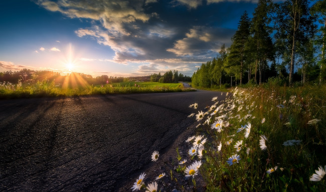 Обои картинки фото природа, восходы, закаты, простор