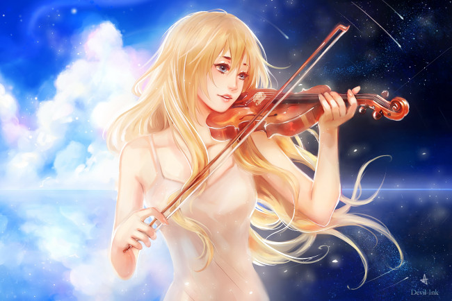 Обои картинки фото аниме, shigatsu wa kimi no uso, твоя, апрельская, ложь