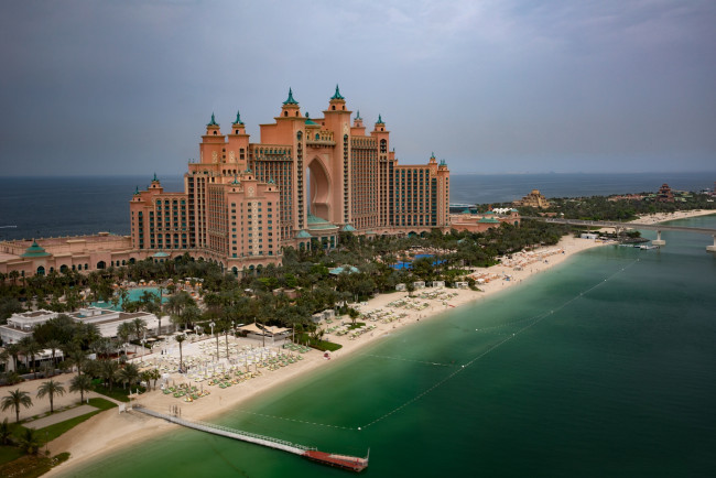 Обои картинки фото atlantis,  dubai, города, дубай , оаэ, побережье