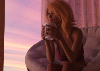 Картинка 3д+графика люди+ people фон взгляд девушка