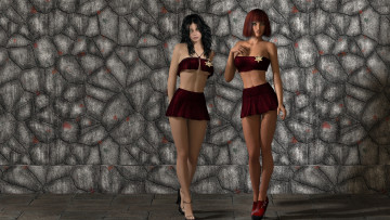 Картинка 3д+графика люди+ people девушки взгляд фон