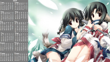 Картинка календари аниме двое уши взгляд девушка