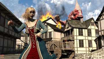 Картинка 3д+графика фантазия+ fantasy фон взгляд девушки