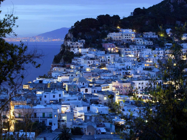 Обои картинки фото неаполь, италия, города, - огни ночного города