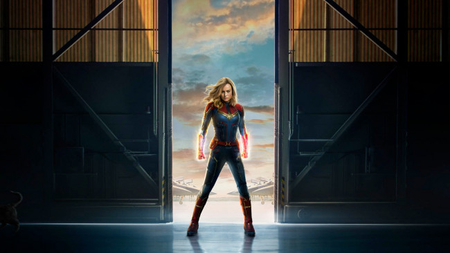 Обои картинки фото captain marvel , 2019, кино фильмы, captain marvel, films, официальный, постер, фантастика, капитан, марвел, бри, ларсон, боевик, captain, marvel
