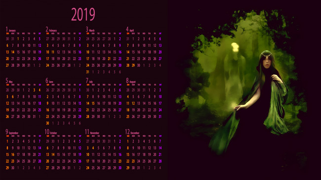 Обои картинки фото календари, фэнтези, девушка