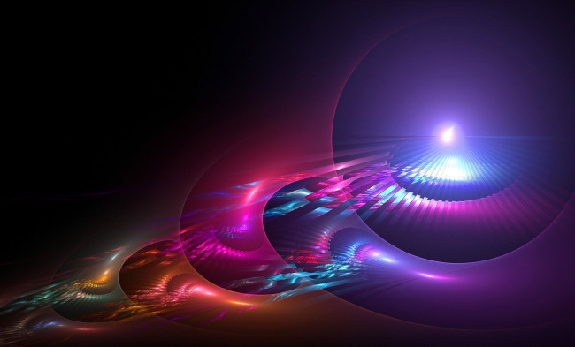 Обои картинки фото 3д графика, абстракция , abstract, круги, полосы, свет