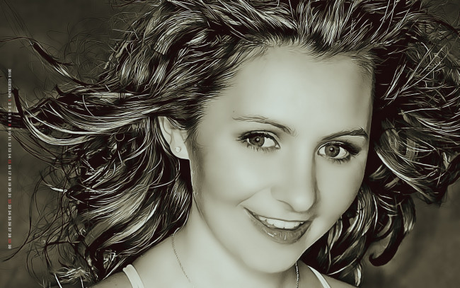 Обои картинки фото календари, компьютерный дизайн, 2019, calendar, женщина, лицо, девушка, взгляд, улыбка