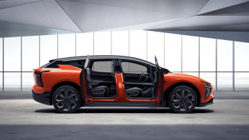 Картинка автомобили hiphi электромобиль автомобиль оранжевый салон китайские