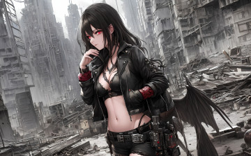 Картинка аниме ангелы +демоны нейросети графика нейроарт ai art нейронные сети рисунки нейро искусство