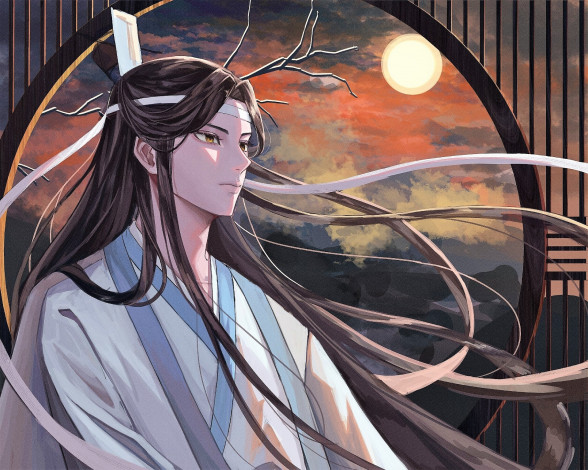 Обои картинки фото аниме, mo dao zu shi, лань, ванцзи, окно
