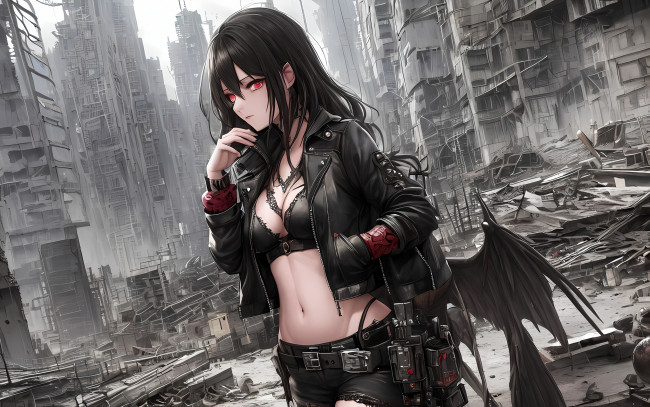 Обои картинки фото аниме, ангелы,  демоны, нейросети, графика, нейроарт, ai, art, нейронные, сети, рисунки, нейро, искусство