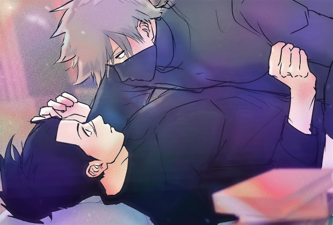 Обои картинки фото аниме, naruto, умино, ирука, хатаке, какаши