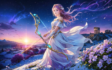 обоя аниме, оружие,  техника,  технологии, девушка