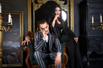 обоя разное, мужчина женщина, образы, косплей, наряды, костюмы, анна, шаховская, адамсы, кресло, свечи, вещь