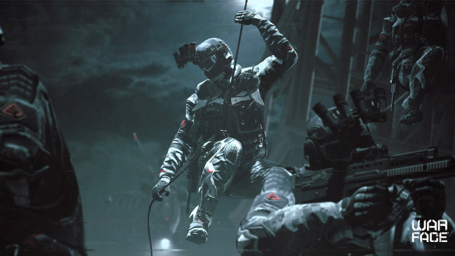 Обои картинки фото видео игры, warface, спецназ, форма, веревка, оружие, операция