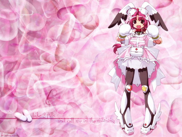 Обои картинки фото аниме, nurse, witch, komugi, chan