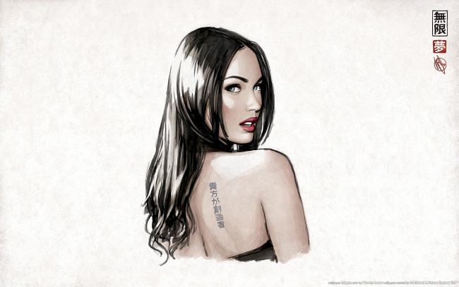 Обои картинки фото megan, рисованные