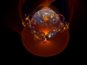 Картинка 3д графика fractal фракталы тёмный узор абстракция