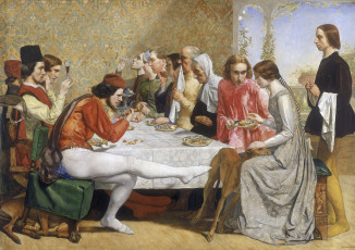 обоя john, everett, millais, isabella, рисованные, застолье