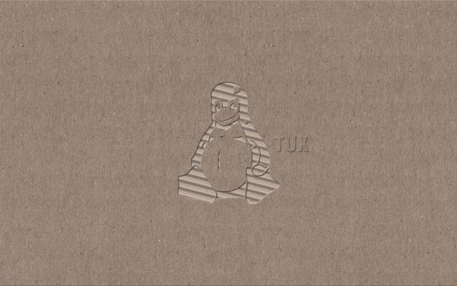 Обои картинки фото компьютеры, linux, серый, логотип, стена