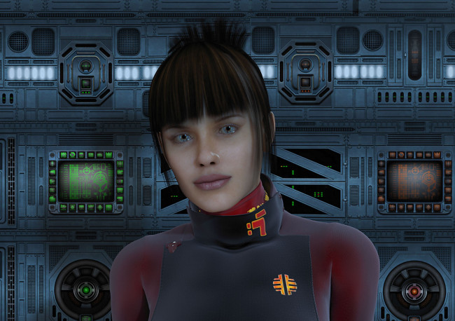 Обои картинки фото 3д, графика, people, люди, девушка, взгляд