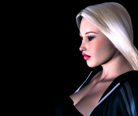 Картинка 3д графика portraits портрет лицо блондинка девушка взгляд