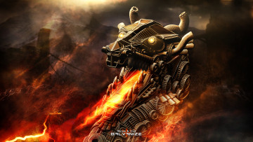 Картинка фэнтези роботы киборги механизмы огонь