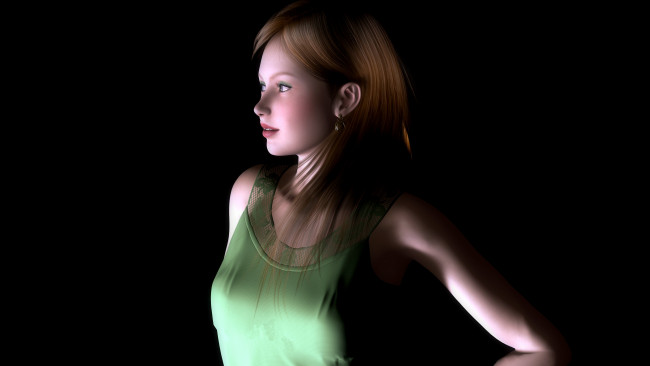 Обои картинки фото 3д, графика, people, люди, взгляд, девушка