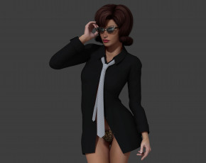 Картинка 3д+графика люди+ people взгляд фон девушка