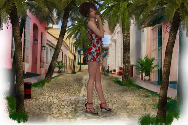 Обои картинки фото 3д графика, люди , people, девушка, взгляд