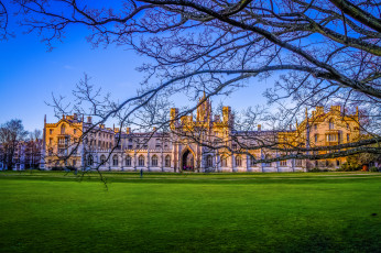 Картинка cambridge города -+здания +дома университет лужайка