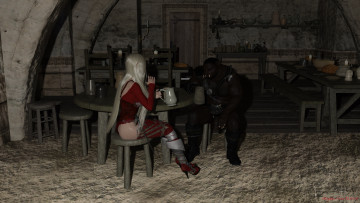 Картинка 3д+графика эльфы+ elves взгляд эльфийка фон