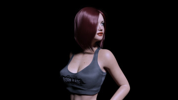 Картинка 3д+графика люди+ people девушка взгляд фон