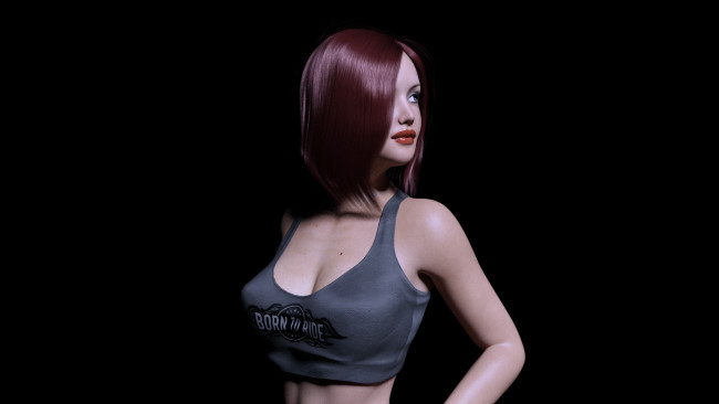 Обои картинки фото 3д графика, люди , people, девушка, взгляд, фон