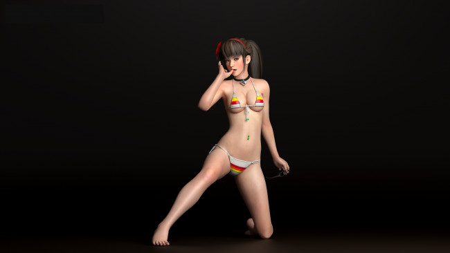 Обои картинки фото 3д графика, люди , people, фон, взгляд, девушка