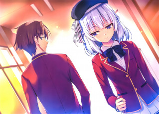 Картинка аниме youkoso+jitsuryoku+shijou+shugi+no+kyoushitsu+e sakayanagi arisu ayanokoji kiyotaka