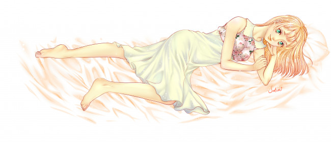 Обои картинки фото аниме, unknown,  другое , фон, взгляд, девушка