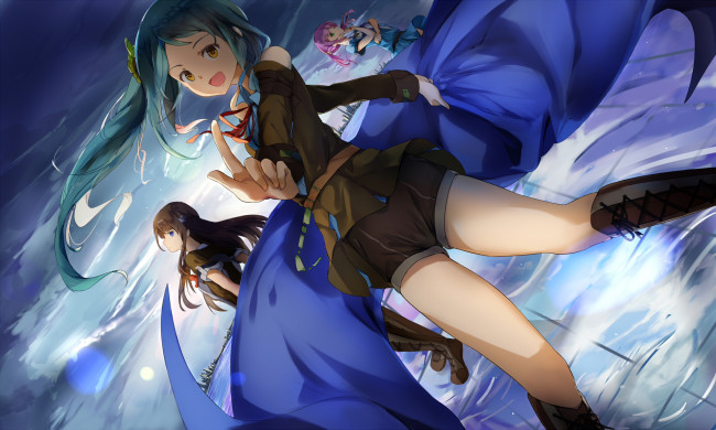 Обои картинки фото аниме, unknown,  другое , фон, взгляд, девушка