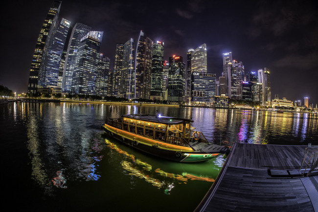 Обои картинки фото корабли, другое, ночь, гавань