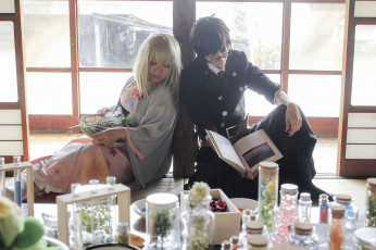 Картинка разное cosplay+ косплей девушка флаконы книга парень